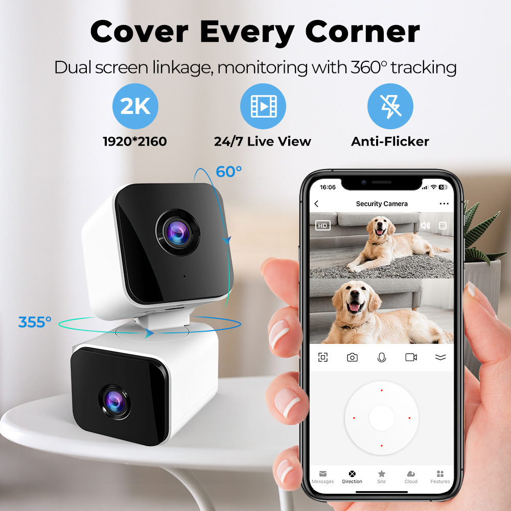 Graffiti Smart 4MP monitoring camera panoramic binocular dual…