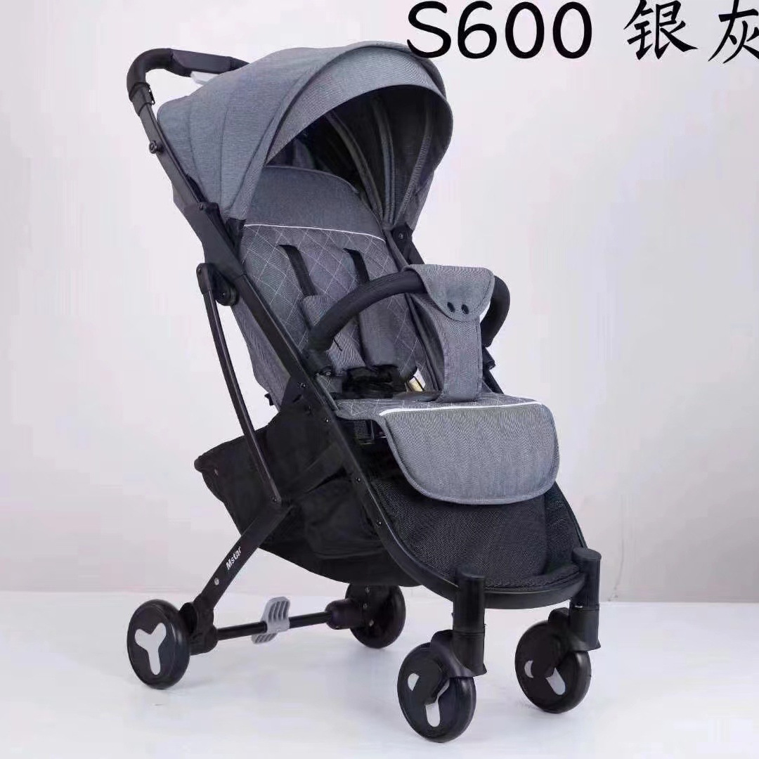 Cochecito de bebé puede sentarse y acostarse fácilmente con un solo clic plegable de alto paisaje caminando bebé artefacto bolsillo de almacenamiento portátil empuje