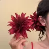 5645 Anemone Flower Hairpin-Red