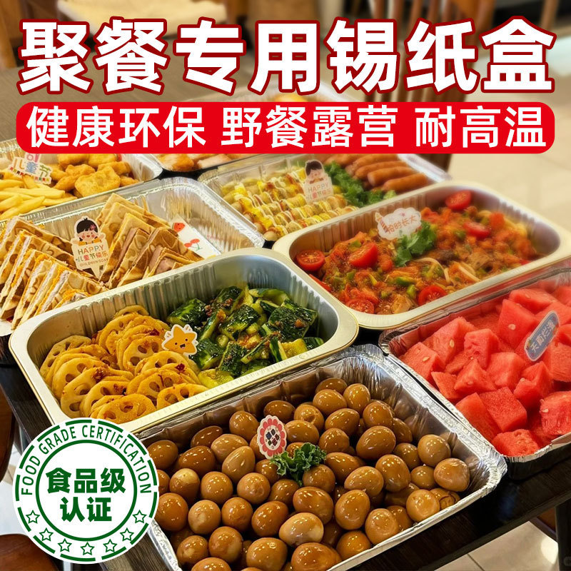 Special Tin Paper Box for Dinner Party Picnic Camping Large Thickened Disposable Dinner Plate Fruit Cake Cooked Food Plate