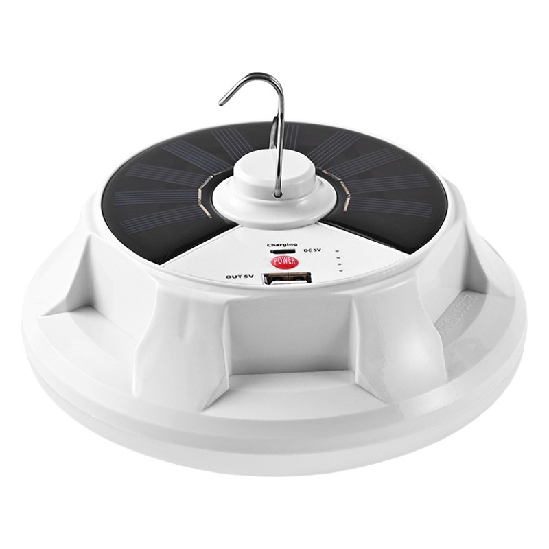 Bombilla de platillo volador con luz Solar recargable, estilo de camping, luz solar recargable, iluminación exterior de emergencia para el hogar, bombilla led