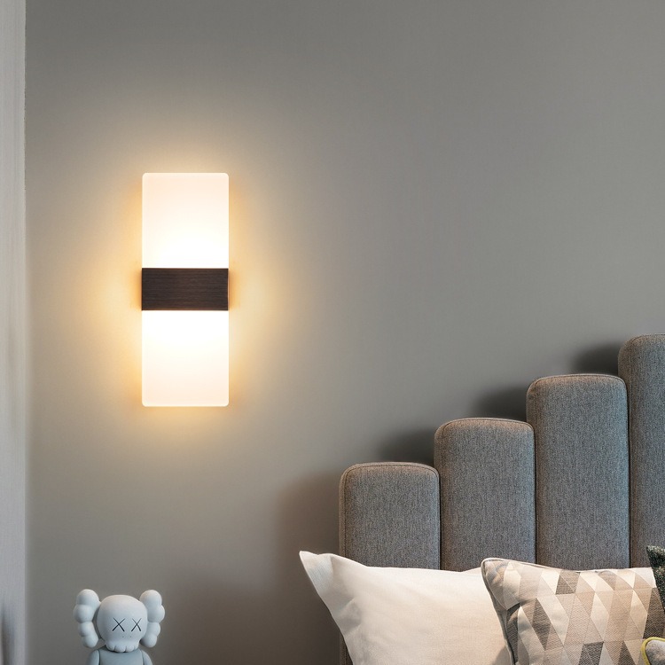 Lámpara de pared Daguanyuan, lámpara de noche para dormitorio, lámpara de pasillo minimalista moderna, lámpara de pared de fondo creativa nórdica para sala de estar 389L