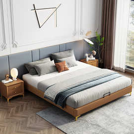 简约现代日式榻榻米落地床双人床1.8米1.5米床架无床头极简箱体床