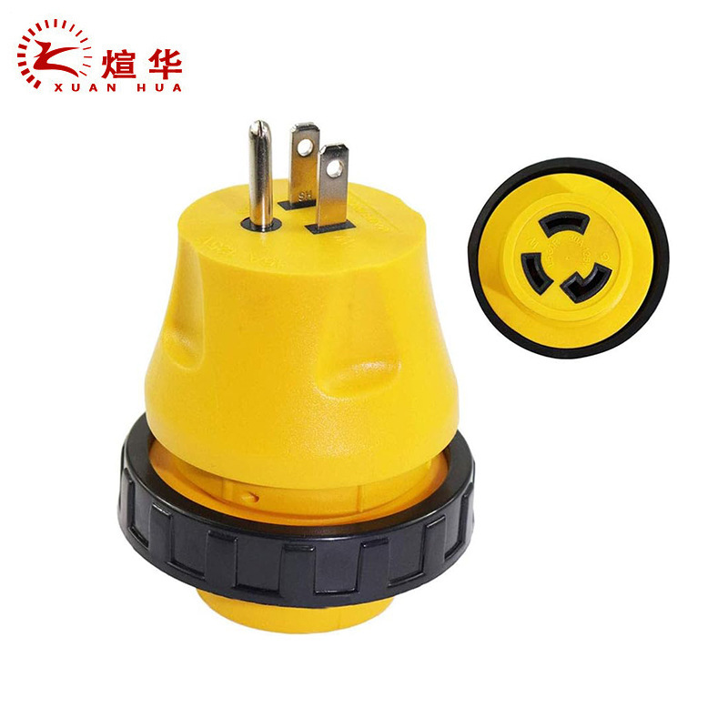 15A Male to 30Amp Female Swivel Adapter Rv Electrical Adapter Converter Plug