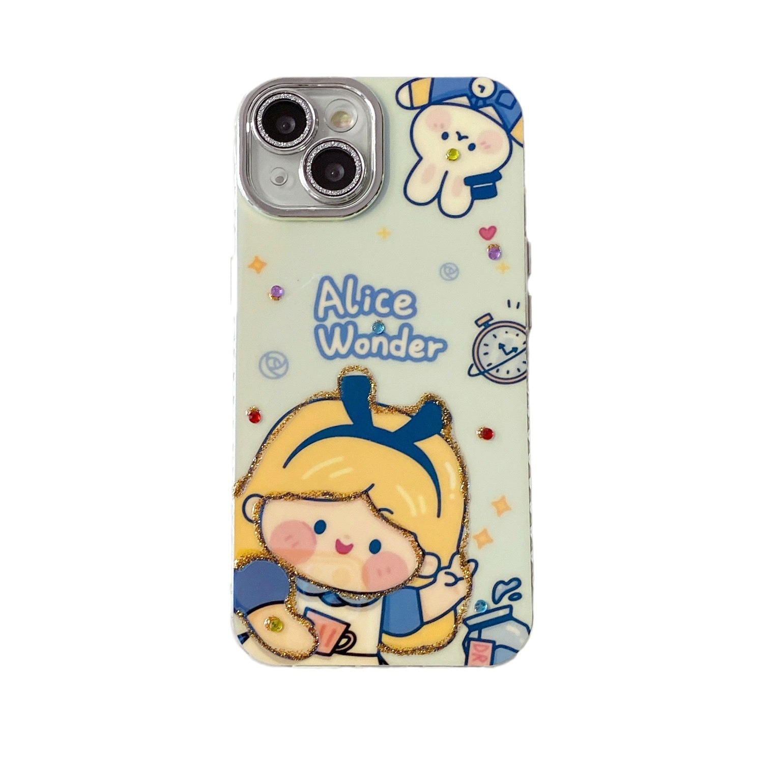 Dibujos Animados luz azul cuento de hadas Princesa para iPhone15 punto diamante 14PROMAX Apple 12 teléfono caso 13 femenino 15PM