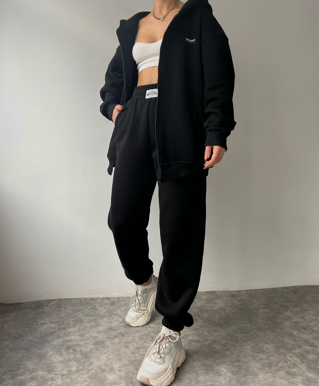 2024 Pantaloni con cappuccio in peluche a maniche lunghe da donna, set con cappuccio stampato casual e alla moda per donna_voghion.com