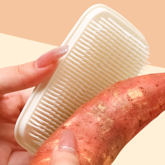 Fruit and vegetable cleaning brush, flexible, for washing potatoes, fruits and vegetables, vegetable brush, pot scrubber, kitchen brush, gap scrubber