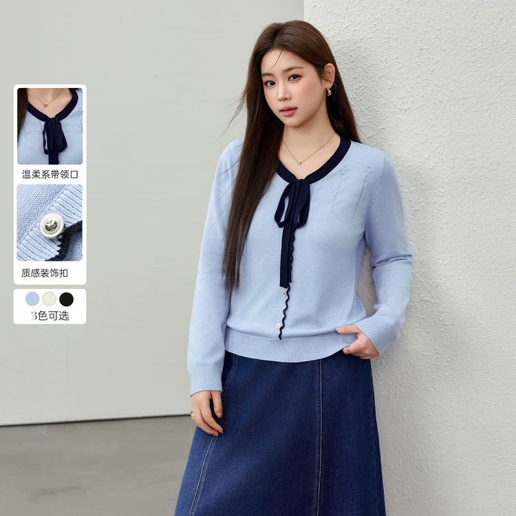 [Ранняя весенняя поездка на шнуровку с чувством вялой шерстяной свитер] Funny Show большой размер женский толстый mm2025 весенний новый