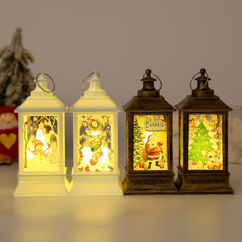 Christmas Night Light Trendy Decorations for the Elderly Christmas Tree Snowman Christmas Lights Scene Layout Props Satchel Ornaments