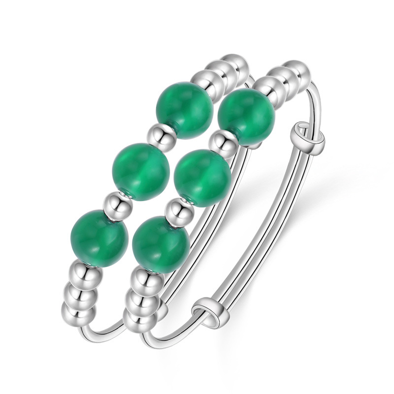 Bebé bebé Luna Llena pulsera de plata par s990 plata pura con incrustaciones de ágata con cuentas redondas pulsera para niños entrega de una sola pieza