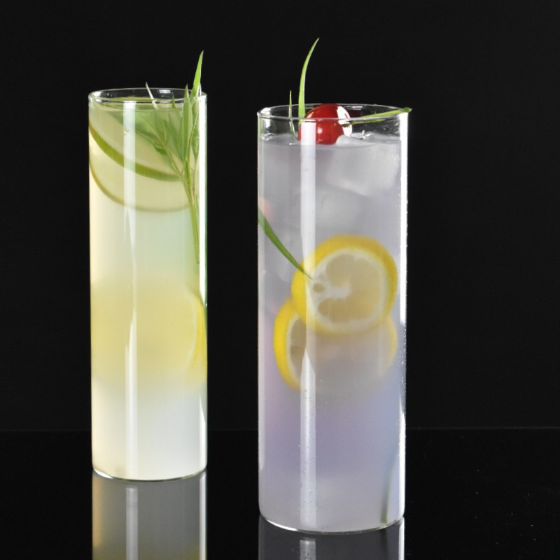 Taza de té helado japonés de estilo largo taza de cóctel de mezcla larga taza de cristal Colin taza de bebida larga taza de tonic