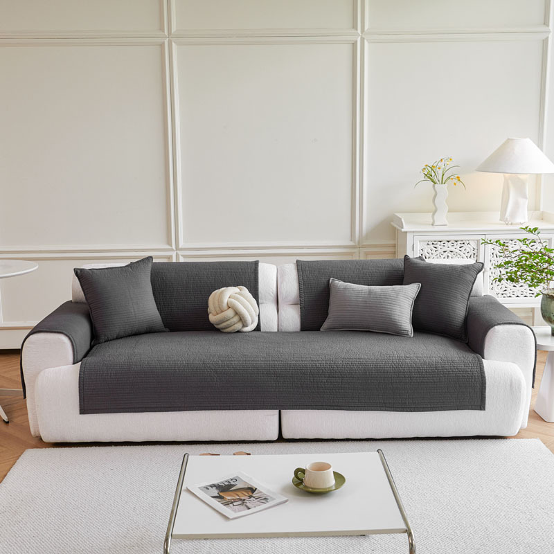 Pure Cotton Scandinavian Sofa Cushion Cover for All Seasons, Pure Cotton Fabric, Simple Modern Anti-Slip Cushion Cushion Sofa Towel