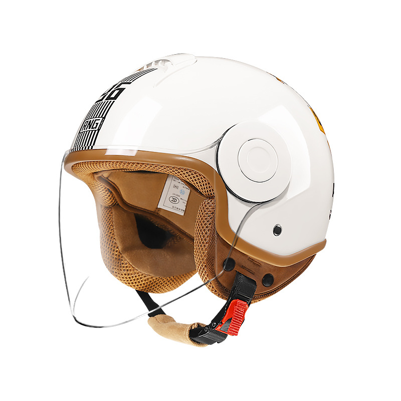 RNG nuevo estándar nacional 3C certificado motocicleta casco retro motocicleta casco 3/4 casco de los hombres y mujeres casco de coche eléctrico