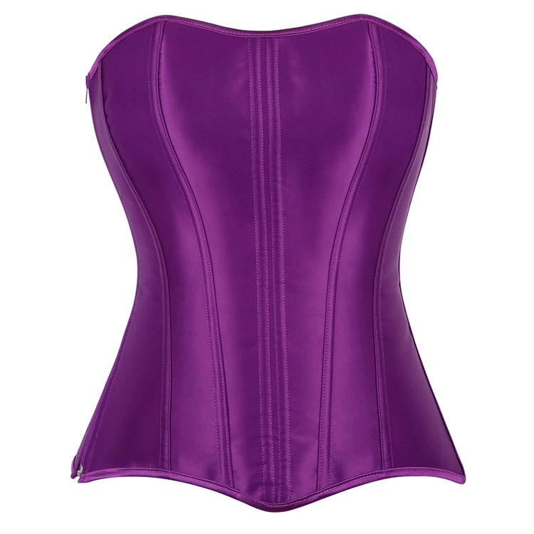 Full-Body Corset Zipper Waist Trainer, Women's Shaping Brace, Black/White, XXS–XXL