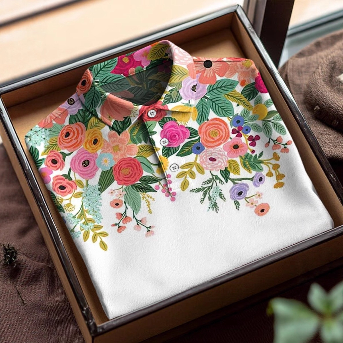 Cross-Border New Men's Polo Shirts, Custom 3D Digital Floral Print Ralph Lauren Polo Shirts Wholesale