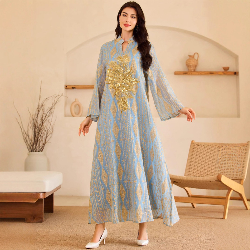 Entu 3009 Robe International Women's Sequined Dress Wholesale Export Gown