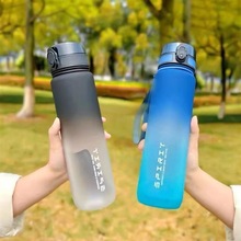 夏季磨砂水杯大容量学生运动户外便携塑料杯1000ml高颜值随手杯