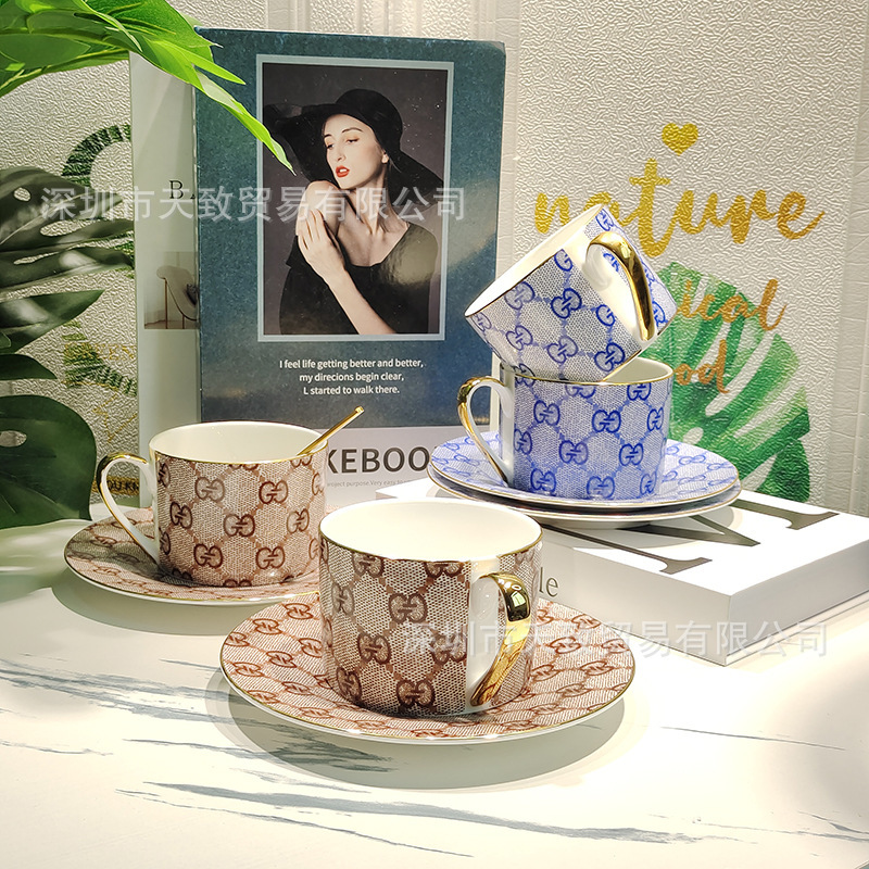 Cross-Border Direct Sales of Light Luxury Bone China High-Value Ceramic Coffee Cup Sets, Couple's Matching Cups, English Afternoon Tea Cups Wholesale Cross-Border Direct Sales of Light Luxury Bone China High-Value Ceramic Coffee Cup Sets, Couple's Matching Cups, English Afternoon Tea Cups Wholesale