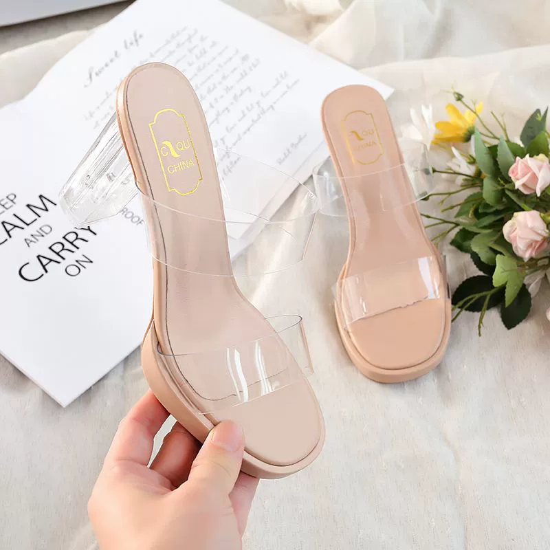 2024 новые сандалии женские символы с хрустальным каблуком