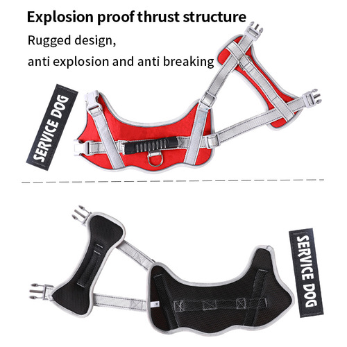 Factory Direct Sale Cross-border Pet Supplies Dog Leash Reflective Pet Vest Back Strap Walking Rope Explosion Proof Impact-resistant
