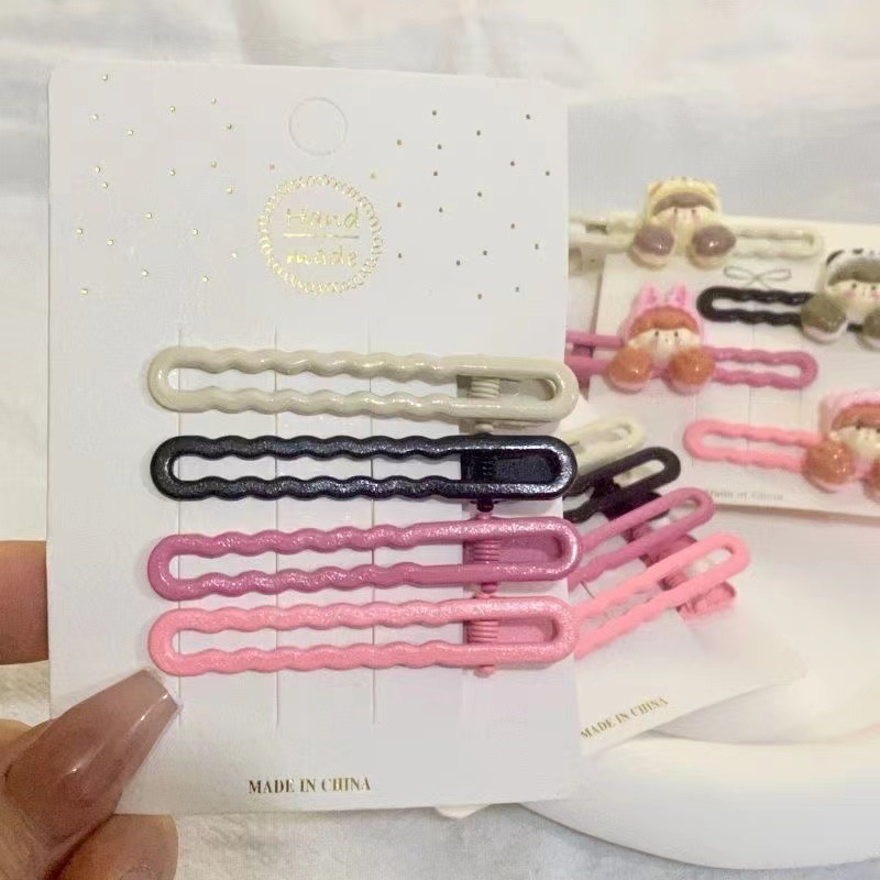 얇은 웨이브 헤어클립 4색세트 믹스