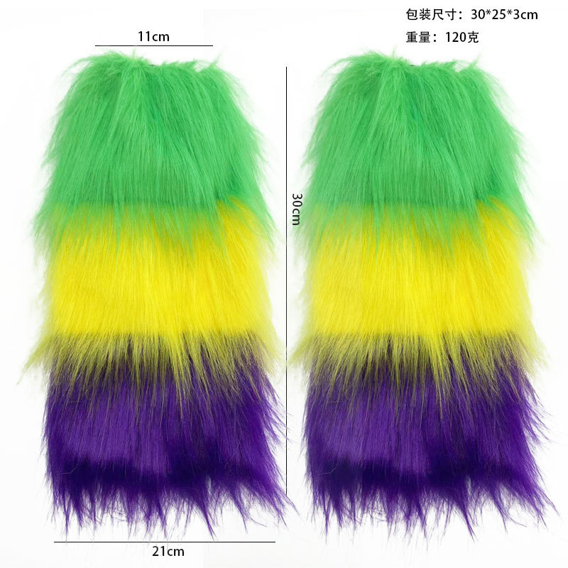 2025 Mardi Gras fiesta de carnaval Brasil Halloween fiesta de carnaval tricolor correa de pelo conjunto de corbata