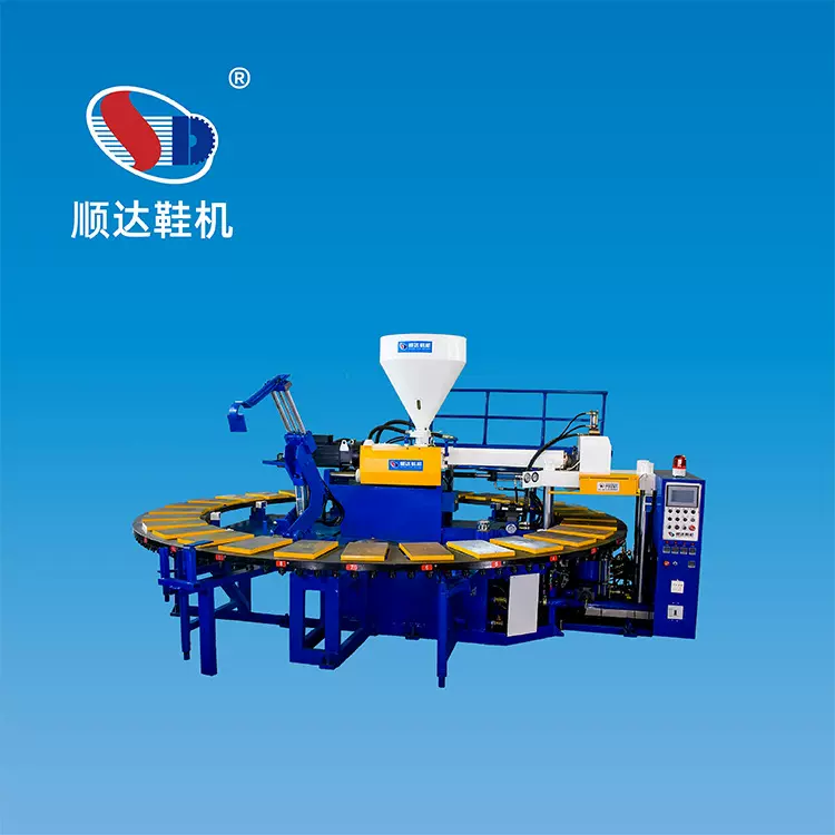 平跟鞋PVC TPU TPR吹气发泡中底注塑机可生产洞洞鞋凉鞋拖鞋花园