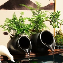 庭院生态缸造景套餐古法养鱼循环流水陶罐鱼缸装饰品增氧DIY配件