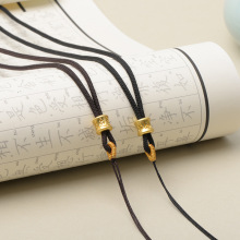 项链吊坠绳六字真言合金diy吊坠挂脖绳翡翠蜜蜡饰品玉坠挂绳批发