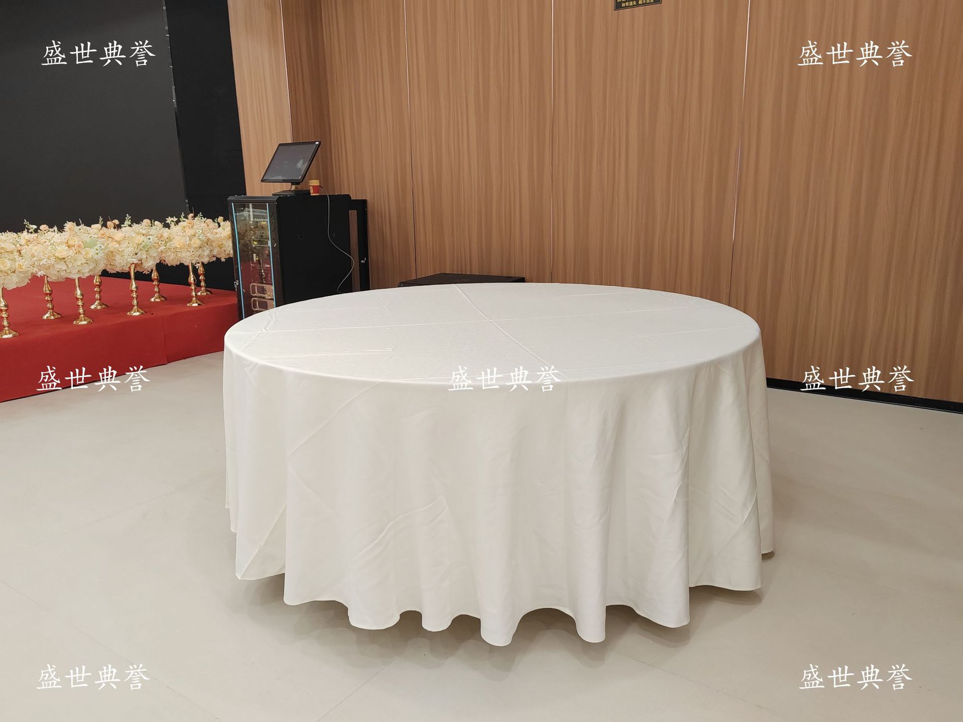 宁波厂家直销餐饮布草酒店宴会厅台布餐厅婚宴纯色桌布家宴圆桌布详情3
