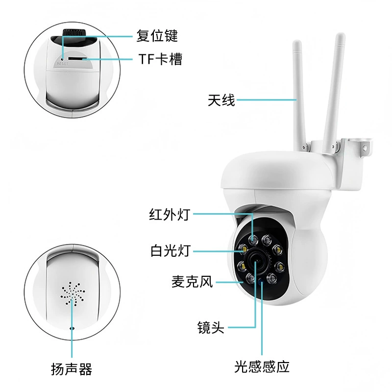Безопасная камера HD PTZ беспроводная с двойным светом ночное видение камера wifi удаленное humanoid слежение мониторинг