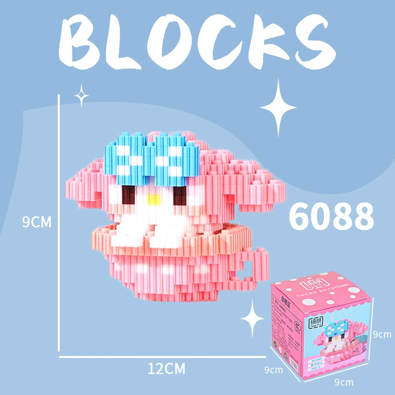 Cartoon Building Block Toy Set, Mini Constructor Doll, 9×9×9 cm, Assorted Character Designs