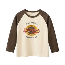 27KIDS跨境童装男童秋装新品 儿童长袖T恤插肩宝宝衣服 一件代发