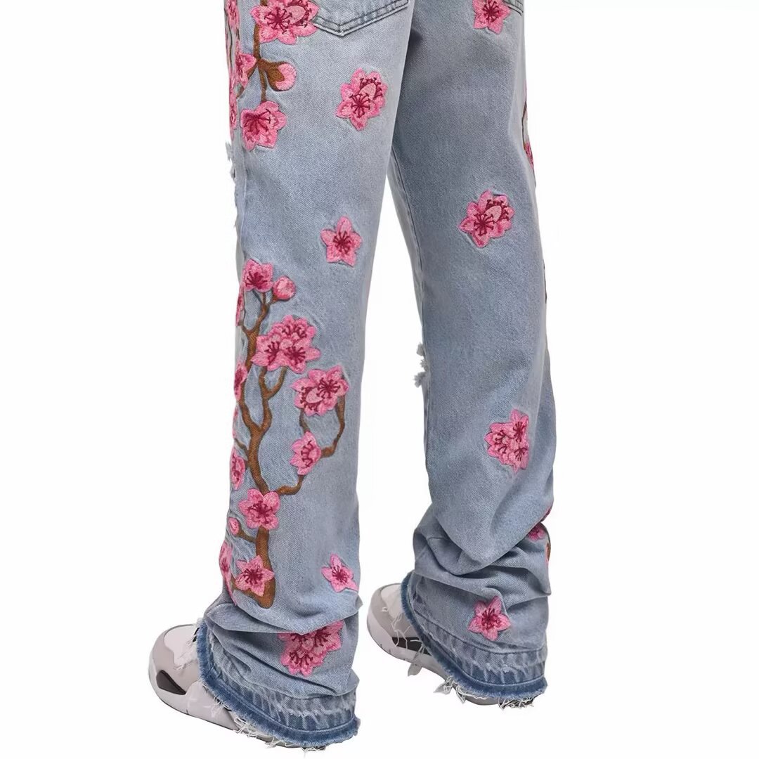 Pantalones Vaqueros Bordados de Estilo Europeo y Americano Retro 2025 para Hombre, Nuevos, Antiarrugas, Casuales, Ajustados