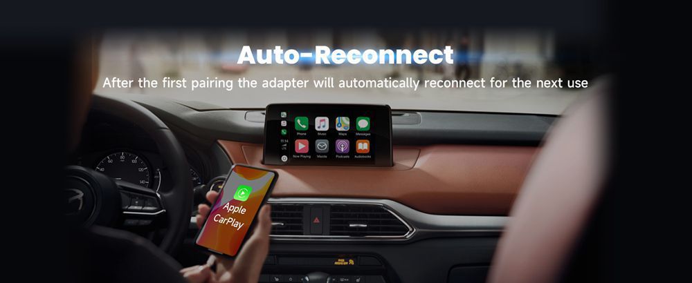 Smart Button Wireless Carplay Box Android Auto Two-In-One Wired to Wireless Adapter for Car Use