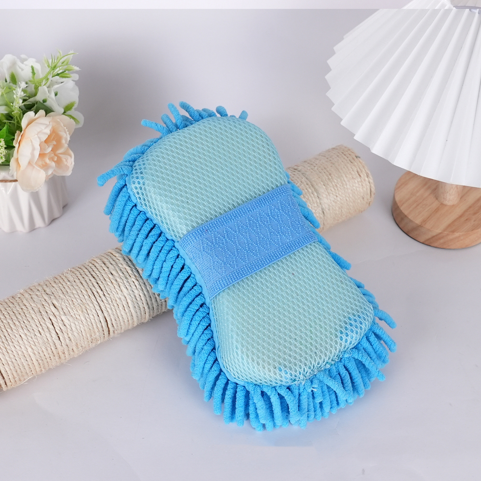 Bolsa de esponja de Chenille no es fácil de herir pintura de automóvil coral limpiador de tela espesa toalla de esponja guantes de lavado de automóviles