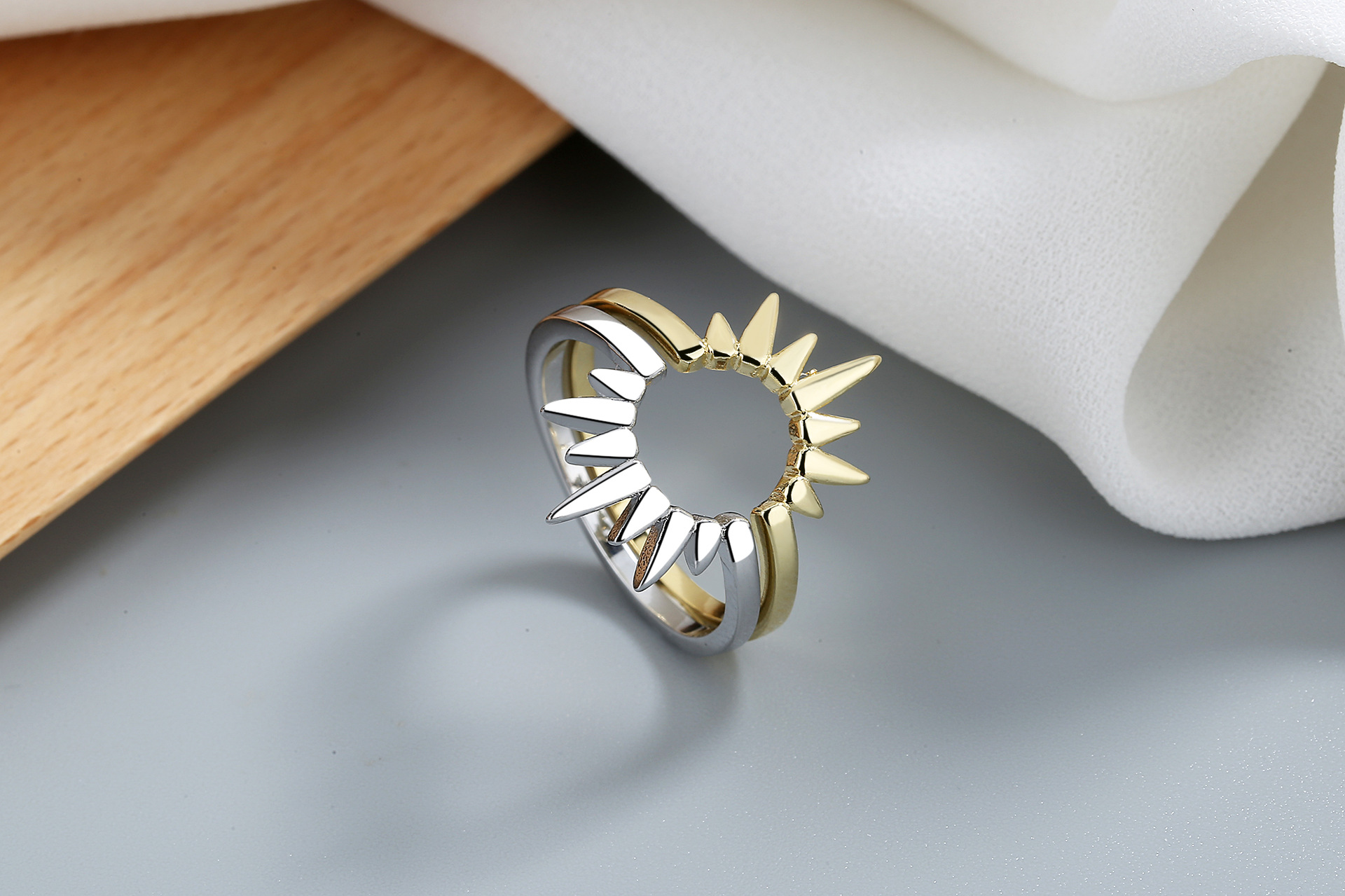 Fashion Sun Copper Plating Rings 2 Pieces