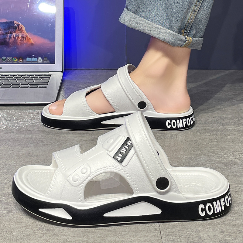 EVA Sandals Men's Shoes Summer Outwear Dual-use Driving Slippers Lightweight Wear-resistant Beach Shoes Casual Trendy Sandals for Men