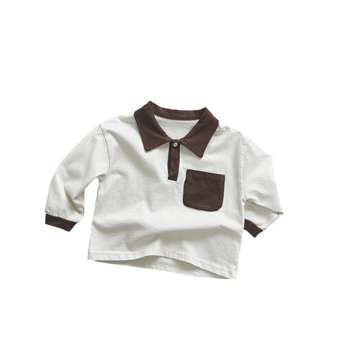 Children's clothing children's contrasting color POLO shirts for boys and girls casual versatile T-shirts 2024 spring and autumn new baby Korean tops