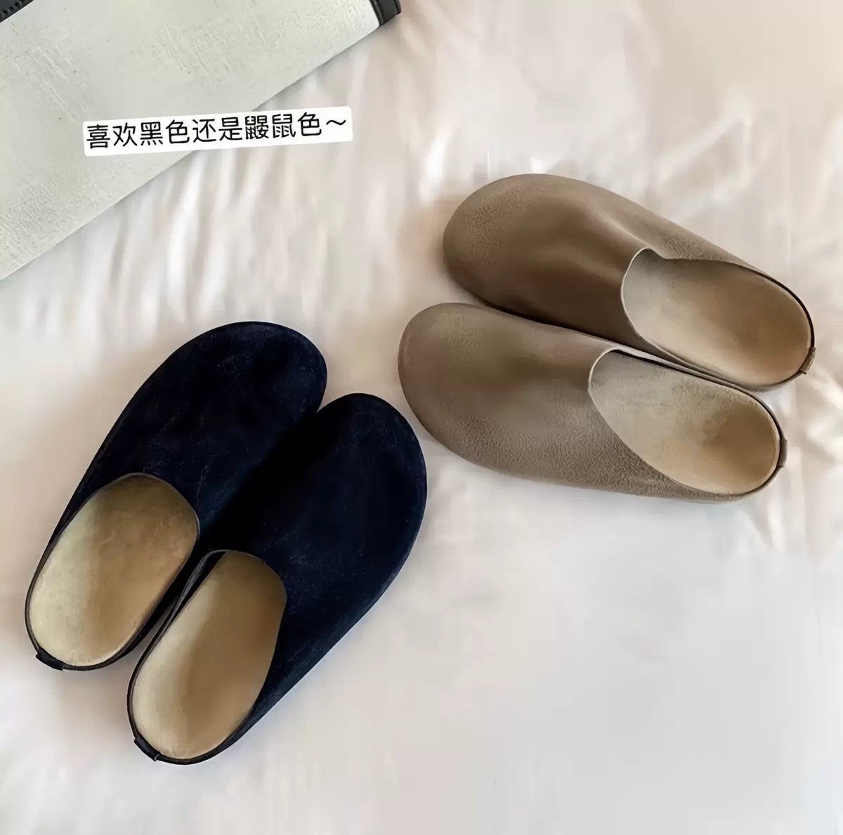 Versión de cuero de vaca ~ Grape Madre con cuero retrógrado de cuero de fondo grueso Bocken medio trapezo Bocken zapatillas perezosas