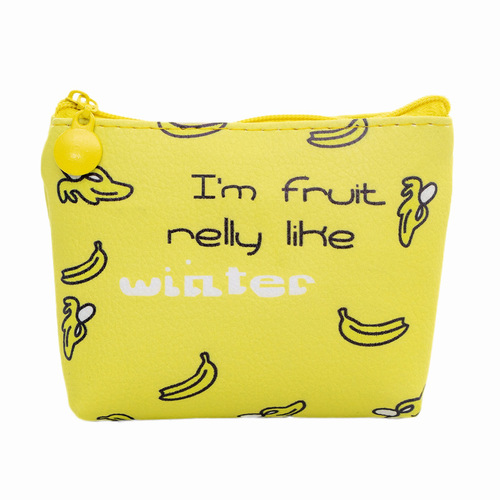 Korean style small fresh waterproof leather creative coin purse short cute portable female student gift hand bag
