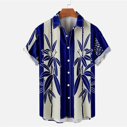 Summer 2022 Short-sleeved Shirt Coconut Tree Large Size Summer Clothing Casual Element Shirt National Trendy Men's 3D Digital Printing