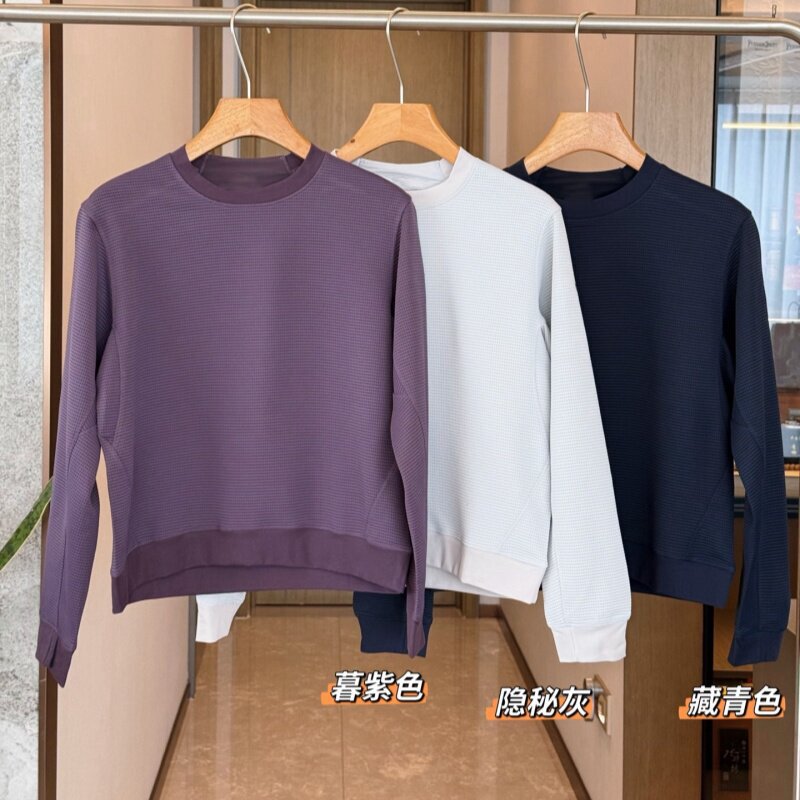 0825x5~26 Autumn Outdoor Simple Sports Embroidered Moisture-Wicking Women's Round Neck Waffle Long Sleeve Sweatshirt 0825x5~26 Autumn Outdoor Simple Sports Embroidered Moisture-Wicking Women's Round Neck Waffle Long Sleeve Sweatshirt
