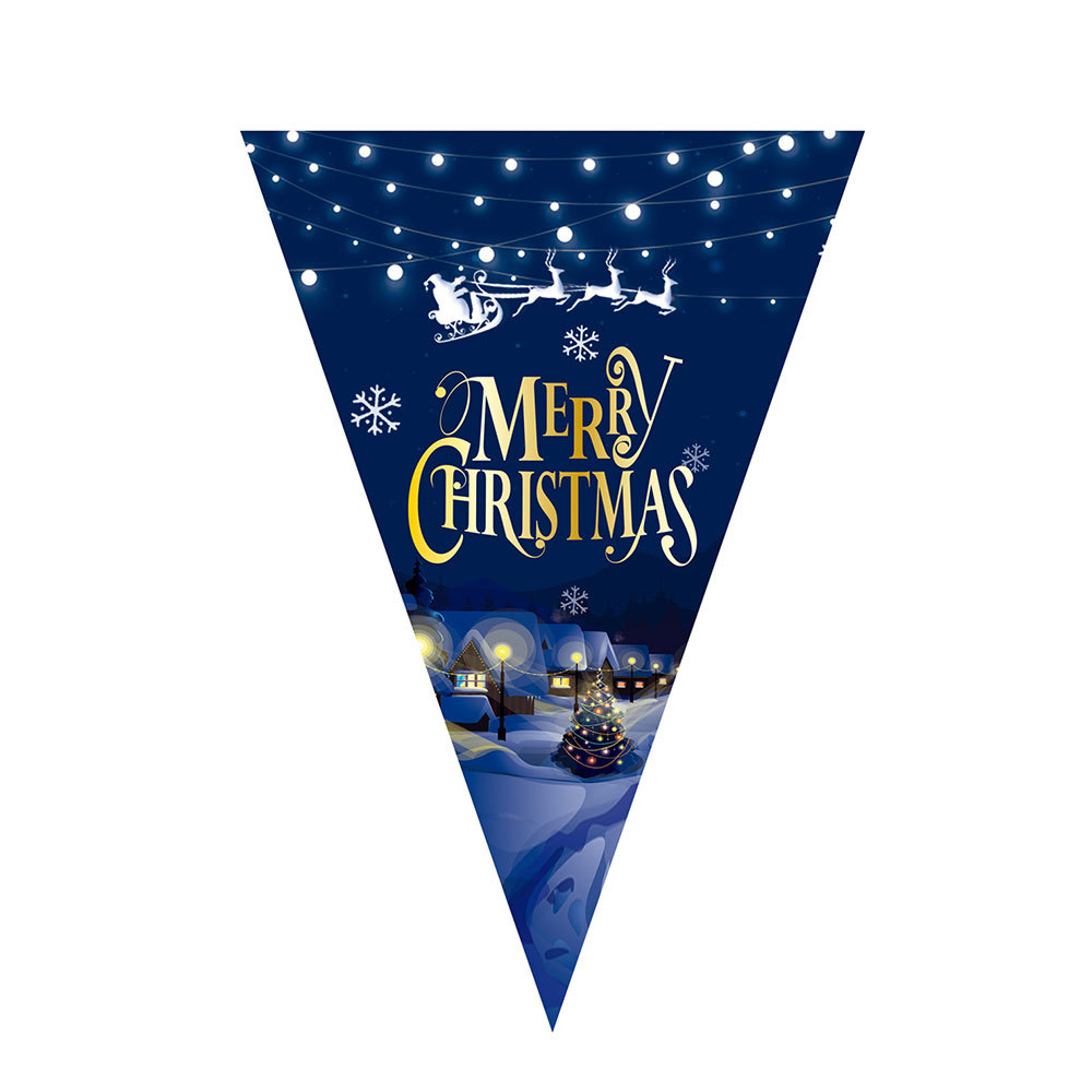 Bandera de triángulo de Navidad tira banderas Feliz Navidad fiesta de Navidad diseño de fondo banner decoración al por mayor