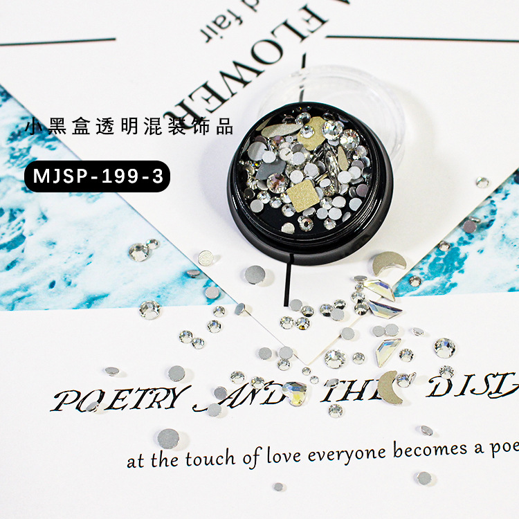 Celebridad de Internet nuevos accesorios para uñas diamante plano tamaño especial en forma de diamante de uñas mixtas Super Flash uñas Diamante pegatinas rhinestone fábrica