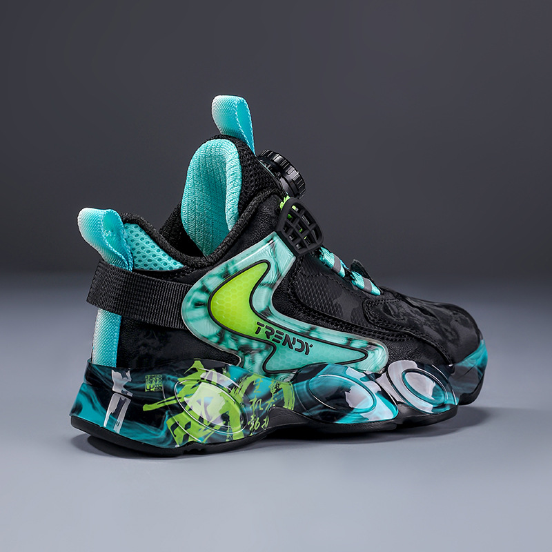 Zapatos de entrenamiento profesional para niños 2025 invierno nuevos zapatos deportivos para niños, zapatos de baloncesto rotativos para niños mayores