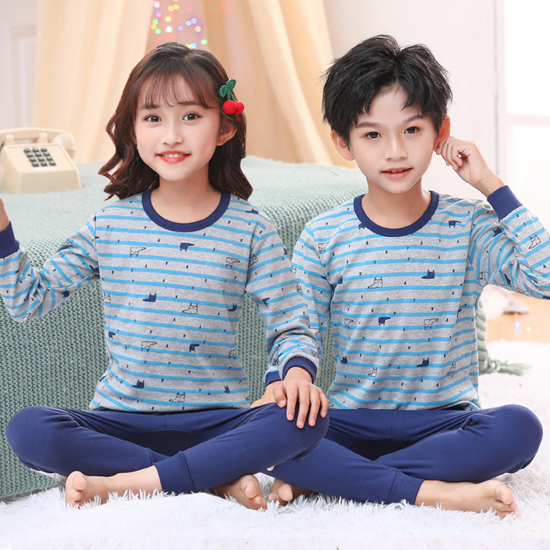 KX 라운드 넥 블루 스트라이프 키튼