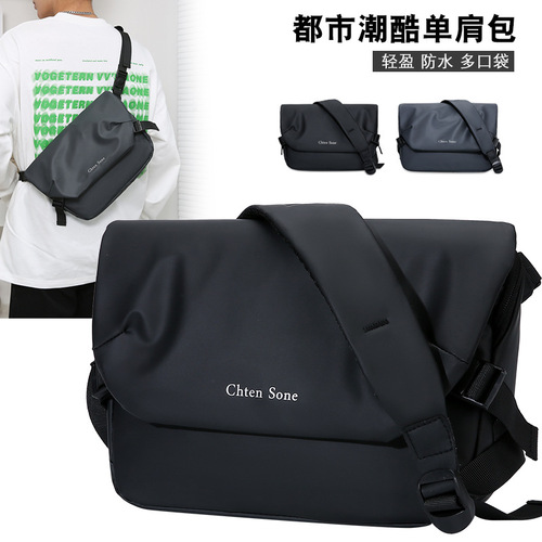 Foreign trade men's bags, business commuter shoulder crossbody bag, men's trendy brand mobile phone, men's casual workwear functional bag