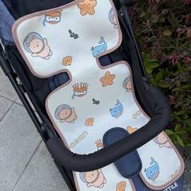 婴儿车冰丝凉席 带枕头婴车推车凉席  童车 遛娃车坐垫  夏天凉席