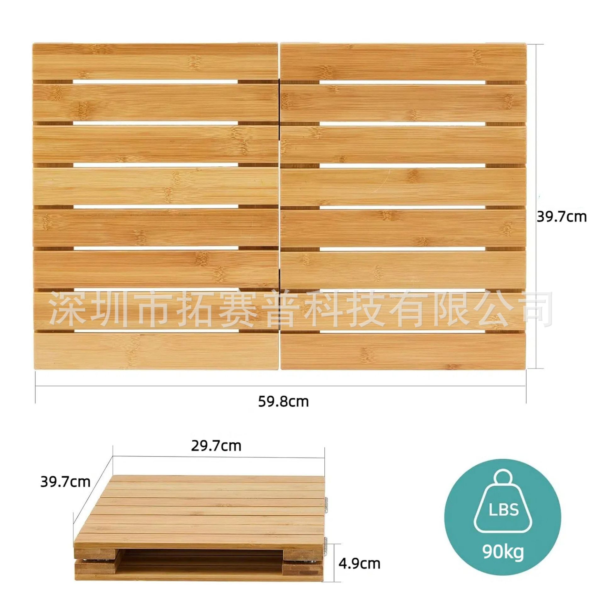 Ventas directas de bambú plegable antideslizante pedal de baño bañera de ducha impermeable antideslizante suelo estera